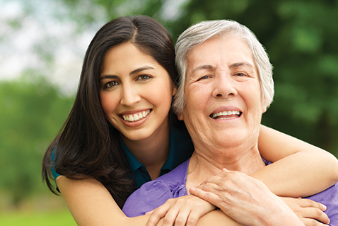 A woman hugging her grandmother. Links to Donor-Advised Funds A woman hugging her grandmother. Links to Donor-Advised Funds